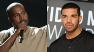 Os rappers Kanye West e Drake (Foto: AP)