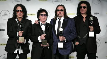 Paul Stanley, Peter Criss, Ace Frehley e Gene Simmons na formação original do Kiss (Foto:Andy Kropa/Invision/AP)