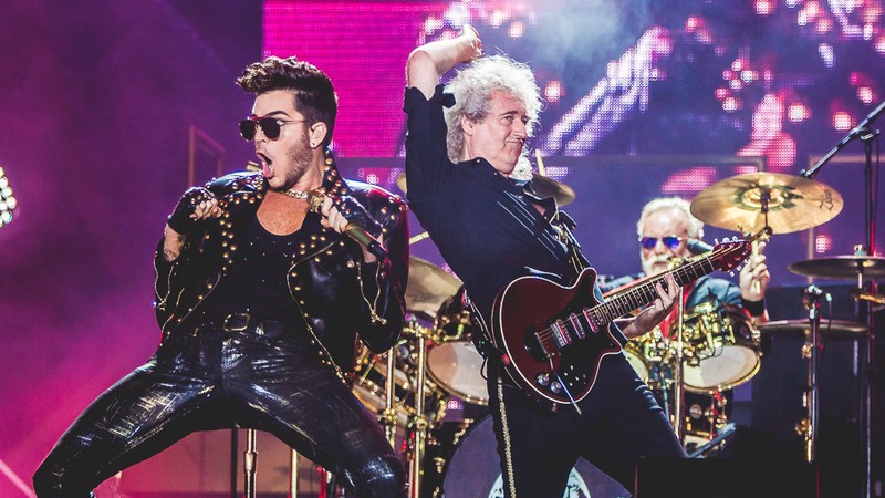 Adam Lambert e Brian May no Rock in Rio 2015 (Foto:I Hate Flash/Divulgação)