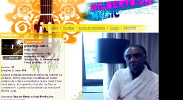 Detalhe da página de Gilberto Gil no YouTube - Reprodução