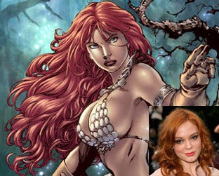 McGowan (no quadrado menor) será a protagonista de Red Sonja, personagem em quadrinhos do mundo de Conan - Reprodução