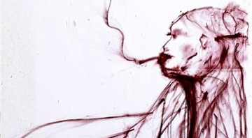 Kate Moss, por ela mesma: desenho feito com batom e inscrição com sangue do então namorado, Pete Doherty - Reprodução/Lyon & Turnbull