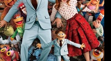 Jason Segel e Amy Adams em pôster de <i>Os Muppets</i> - Divulgação