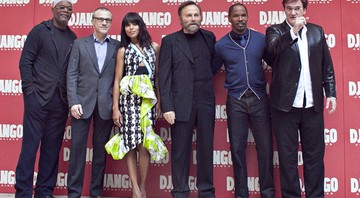 Parte do elenco de <i>Django Livre</i> esteve em Roma junto ao diretor Quentin Tarantino para acompanhar a première no Cinema Adriano - SPE, Inc./Luca Dammicco