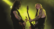 O Slayer homenageou Jeff Hanneman, ex-guitarrista da banda morto neste ano - Michael Meneses / Estácio / Divulgação