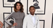 Pharrell no tapete vermelho do Grammy 2015 - AP