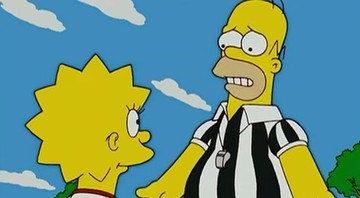 Homer e Lisa em episódio especial sobre a Copa do Mundo no Brasil.  - Reprodução/Vídeo