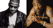 Os rappers Jay Z e Tupac Shakur - Reprodução
