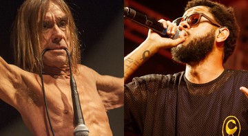 Iggy Pop, ex-vocalista do Stooges, e o rapper paulistano Emicida - Montagem/AP/Divulgação