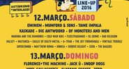 Atrações do Lollapalooza 2016 divididas por dia - Reprodução/Facebook