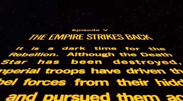 Imagem de abertura de <i>Star Wars: Episode V - The Empire Strikes Back</i> - Reprodução