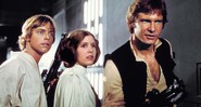 Mark Hamill (Luke), Carrie Fisher (Princesa Leia) e Harrison Ford (Han Solo) no filme original,em 1977 (Foto: LUCASFILM LTD.)
