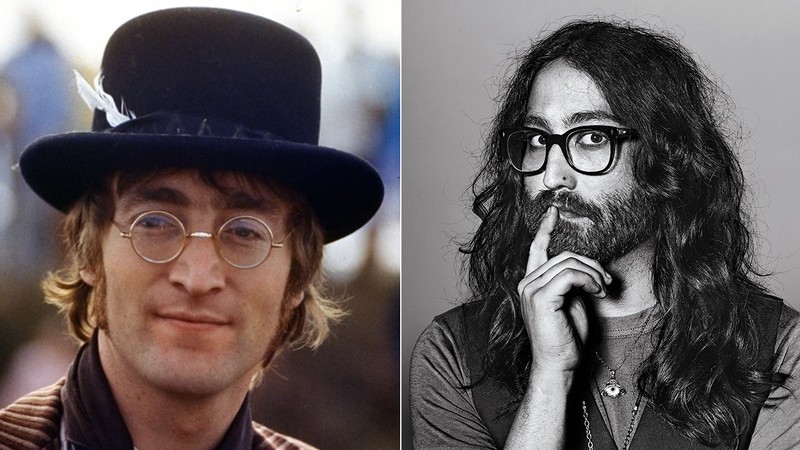 John Lennon e seu filho, Sean (Foto 1: Reprodução/Facebook e Foto 2: Richard Burbridge)