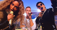 Chris Martin, Beyoncé e Bruno Mars no Super Bowl - Reprodução