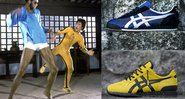 Bruce Lee e os dois modelos de calçados que o homenageiam - AP/divulgação