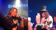 Axl Rose e Slash durante o show intimista no Troubadour, em Los Angeles (Estados Unidos), que marcou a primeira vez em que eles (e Duff McKagan) tocaram juntos, no mesmo palco, desde uma apresentação em Buenos Aires, na Argentina, em 17 de julho de 1993. - Reprodução/Instagram