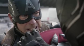 Pantera Negra (Chadwick Boseman) e Capitão América (Chris Evans) em teaser do filme <i>Capitão América: Guerra Civil</i> - Reprodução/Vídeo