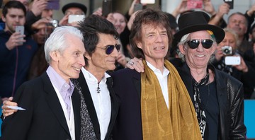 Os Rolling Stones na estreia da exposição do grupo, <i>Exhibitionism</i>, no Saatchi Gallery, em Londres, em 2016 - Joel Ryan/AP