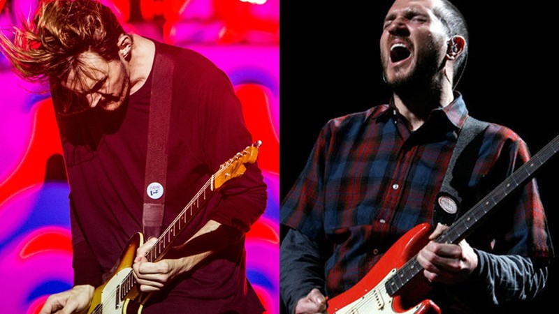 O atual, Josh Klinghoffer, e o antigo, John Frusciante, guitarrista do Red Hot Chili Peppers - AP