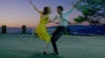 Emma Stone e Ryan Gosling no musical <i>La La Land</i> (2016) - Reprodução