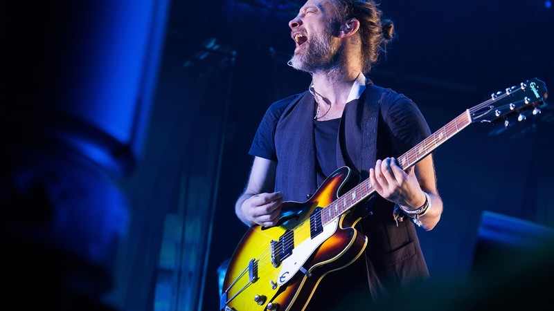 Thom Yorke durante show do Radiohead no Madison Square Garden, em Nova York, em julho de 2016 - Charles Sykes/AP