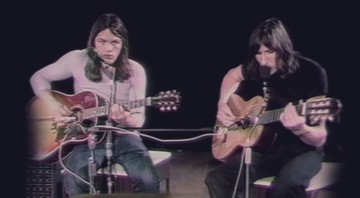 David Gilmour e Roger Waters em vídeo de performance do Pink Floyd, em 1970, nos Estados Unidos - Reprodução/Vídeo