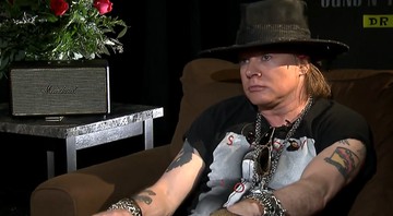 Axl Rose, vocalista do Guns N' Roses, em entrevista ao <i>Fantástico</i>, da TV Globo - Reprodução/Vídeo