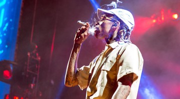 O rapper norte-americano Wiz Khalifa em show da turnê <i>The High Road</i> (2016) em Los Angeles, nos Estados Unidos - Rex Features/AP