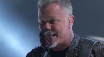 James Hetfield, do Metallica, em performance no programa de TV norte-americano <i>Jimmy Kimmel Live</i> - Reprodução/Vídeo