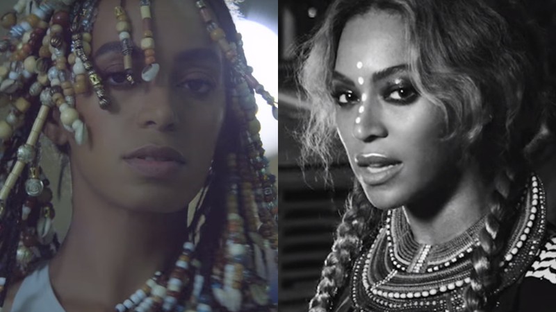 As irmãs Solange e Beyoncé Knowles - Reprodução