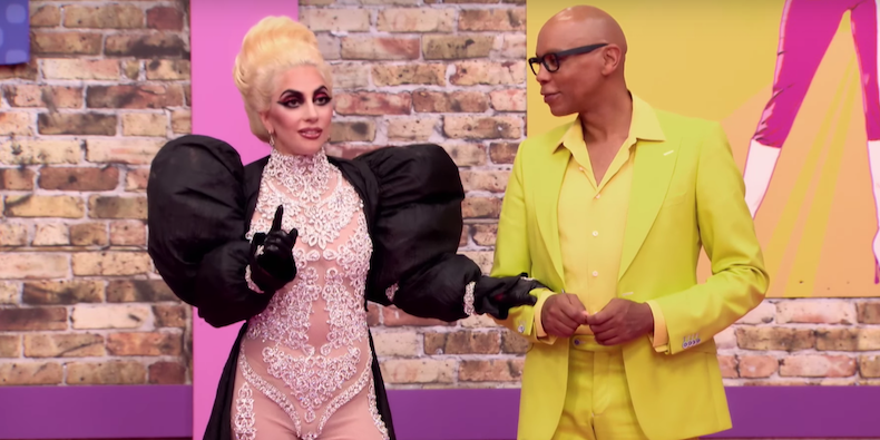 Lady Gaga e RuPaul no episódio de estreia da nona temporada de <i>RuPaul's Drag Race</i> - Reprodução