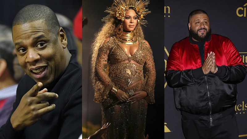 Jay Z, Beyoncé e DJ Khaled, que colaboraram na faixa "Shining" - Matt Sayles/Willy Sanjuan/Invision/AP