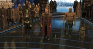 <b>Disfuncionais?</b><br>
(<i>Da esq. para a dir.</i>) Gamora (Zoe Saldana), Peter (Chris Pratt), Groot, Drax (Dave Bautista) e Rocket em cena de <i>Guardiões da Galáxia Vol. 2</i> - Marvel Studios/ Divulgação
