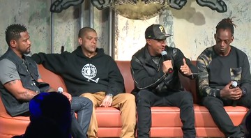Edi Rock, KL Jay, Mano Brown e Ice Blue, do Racionais MC's, em vídeo de entrevista no Red Bull Music Academy Festival São Paulo - Reprodução/Vídeo