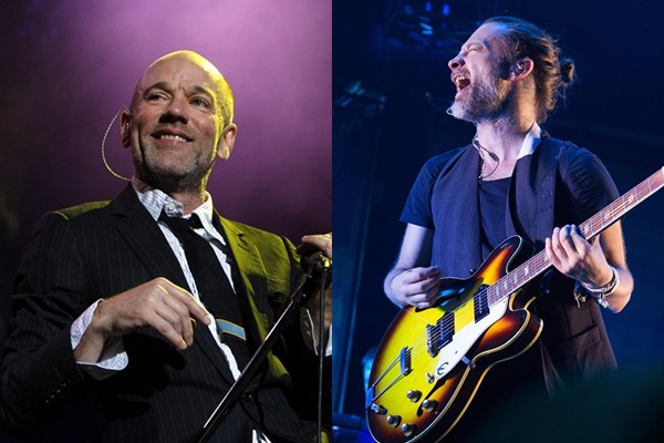 Michael Stipe, ex-vocalista do R.E.M., e Thom Yorke, do Radiohead - AP