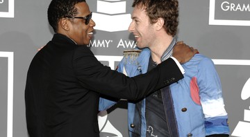 Jay-Z e Chris Martin no Grammy de 2009 - AP