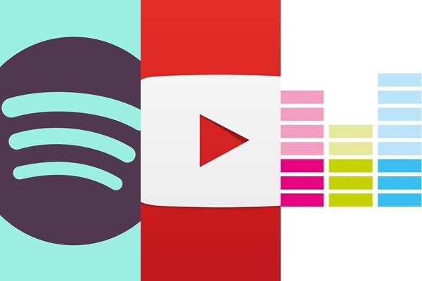 Spotify, YouTube e Deezer - Reprodução