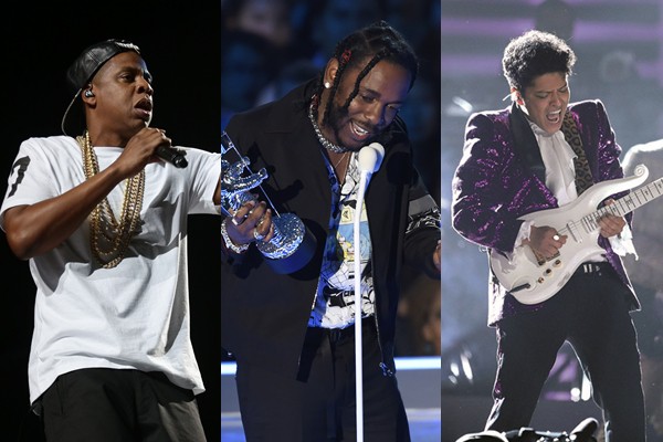 Jay-Z, Kendrick Lamar e Bruno Mars lideram indicações à 60ª edição do Grammy, que acontece em 2018 - AP