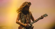 Jake Kiszka, guitarrista do Greta Van Fleet, durante o Lollapalooza 2019 (Foto: Camila Cara)