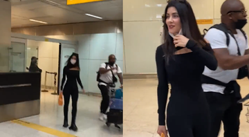Marina chega ao Brasil e é tietada por fãs - Reprodução/Twitter