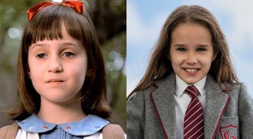 Matilda de 1996 (Foto: Reprodução) e Matilda: O Musical da Netflix (Foto: Dan Smith / Netflix)