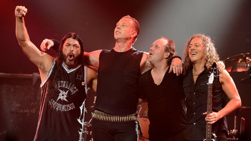 Robert Trujillo, James Hetfield, Lars Ulrich, Kirk Hammett, do Metallica (Foto: Frazer Harrison/Getty Images)