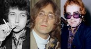 Bob Dylan, John Lennon e Elton John (Fotos: AP Image, AP Images, John Glanvill/AP)