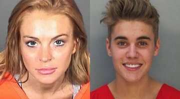 Lindsay Lohan e Justin Bieber presos (Foto: reprodução)