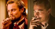 Montagem com Leonardo DiCaprio em Django Livre (Foto: Andrew Cooper) e Era Uma Vez Em... Hollywood (Foto: Reprodução)