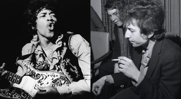 Montagem com Jimi Hendrix (Foto: BRUCE FLEMING / AP) e Bob Dylan (Foto: AP Images)
