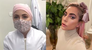Montagem da dentista paranaense (Reprodução) e Lady Gaga (Reprodução/Instagram)