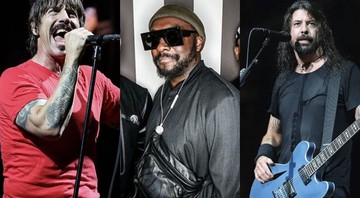 Red Hot Chili Peppers no Lollapalooza 2018, The Black Eyed Peas e Foo Fighters (Foto: Andréia Takaishi; Reprodução/Instagram; Greg Allen/AP)