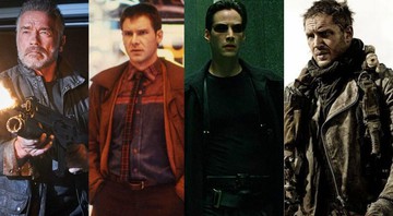 O Exterminador do Futuro, Blade Runner, Matrix e Mad Max (Foto 1: Reprodução/ Foto 2: Reprodução/ Foto 3:  Reprodução/ Foto 4: Reprodução)