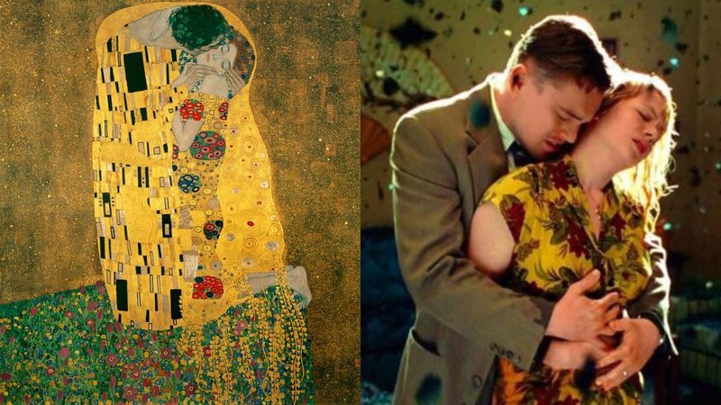 “O Beijo” de Gustav Klimt e Ilha do Medo de Martin Scorsese (2010) (Fotos: Reprodução)